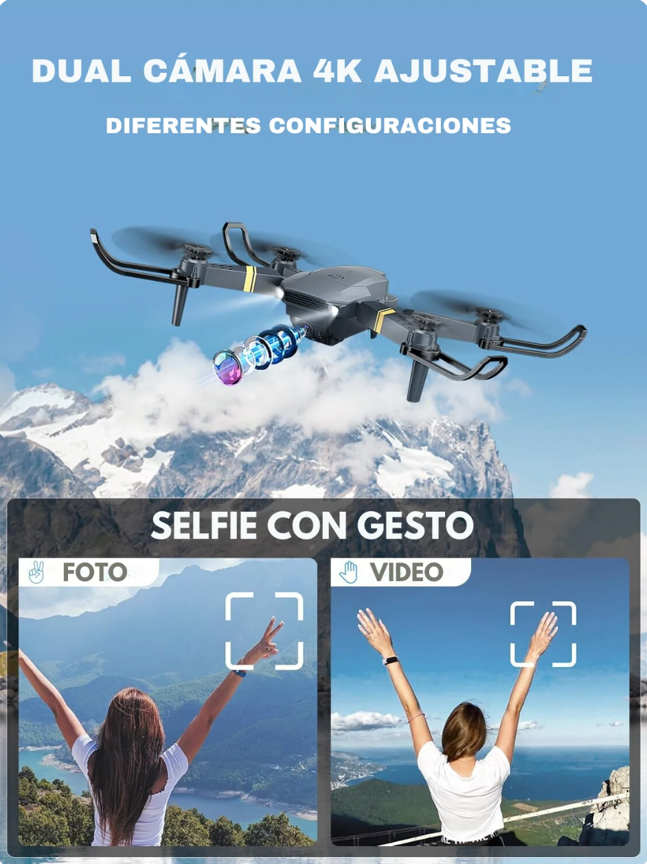 Drofly®️ 4K Video Camara | Mando Pantalla | Sensor Obstáculos